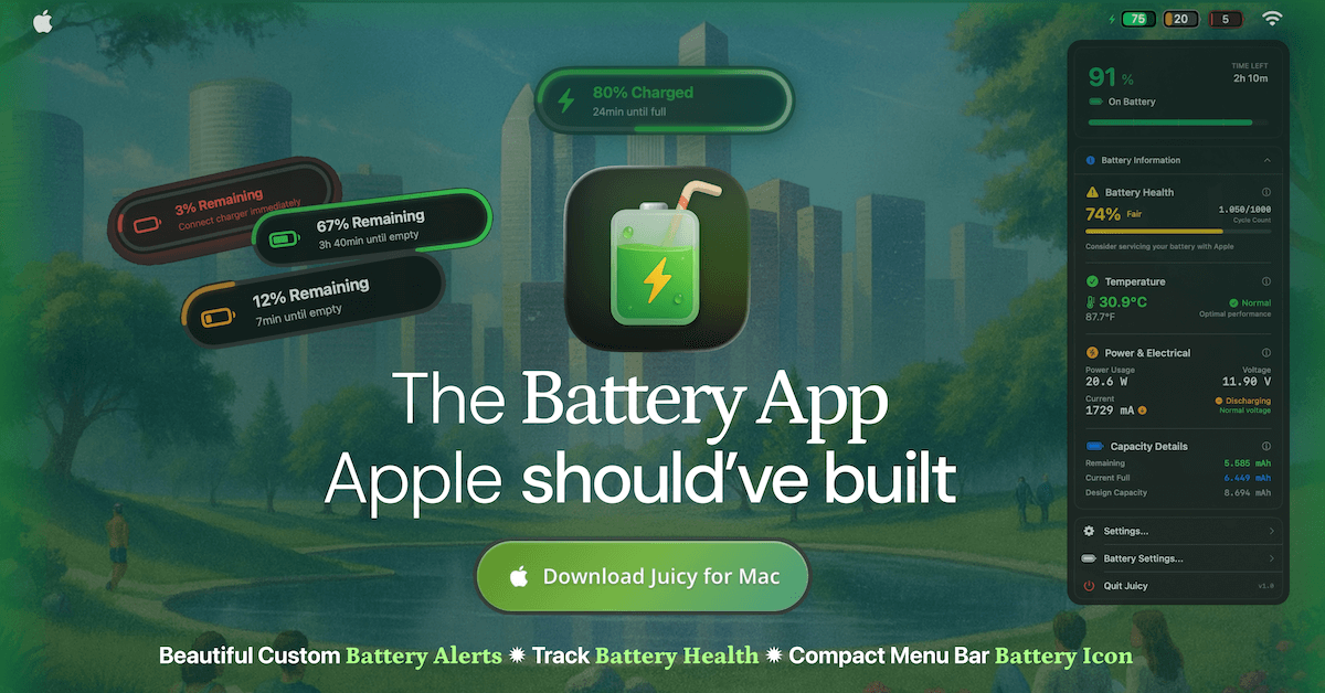 Juicy Battery App for Mac - Meta Image